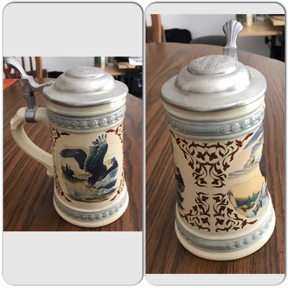 1993 Harley-Davidson Bald Eagle Pewter  Lidded Stein.